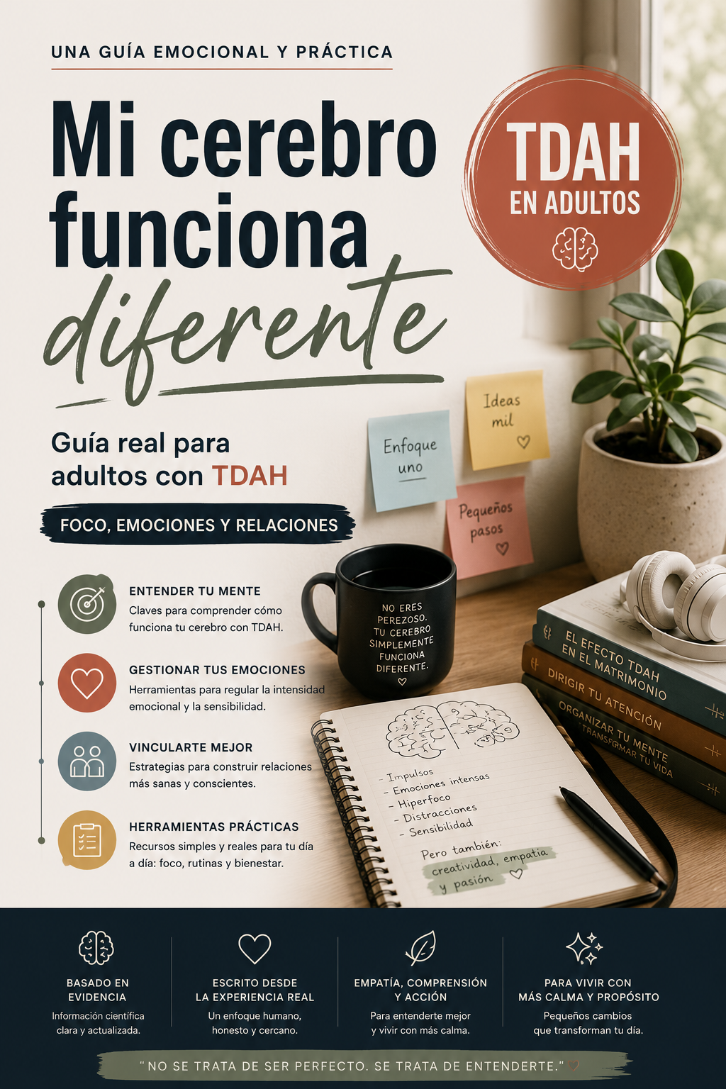Mi cerebro funciona diferente: Guía real para adultos con TDAH